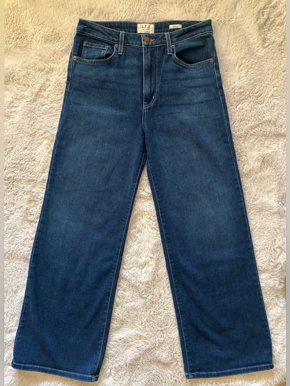 L.T.J. "Genoa" High-Rise Wide-Leg Jeans Size: 29